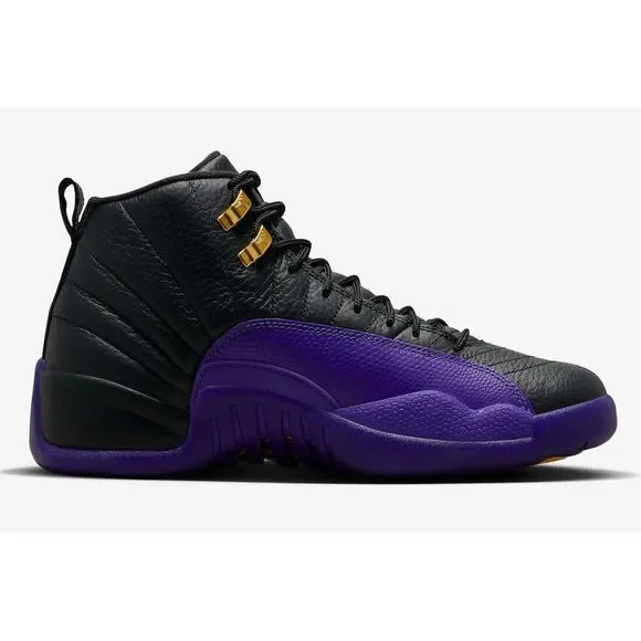 Air Jordan 12 Retro CT8013-057 Men's Black Purple Basketball Shoes Size 10 C859 - Picture 2 of 6